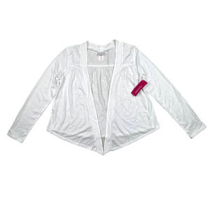 Xhilaration Junior LARGE White Open Front Lightweight Cropped Cardigan Top
